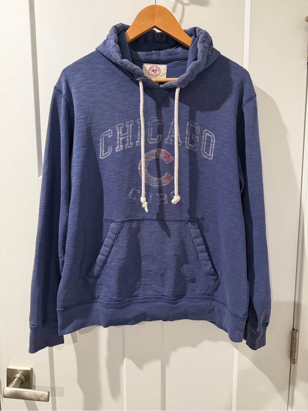 47 Brand Vintage Wash Chicago Cubs Pullover Hoodie in Faded Blue